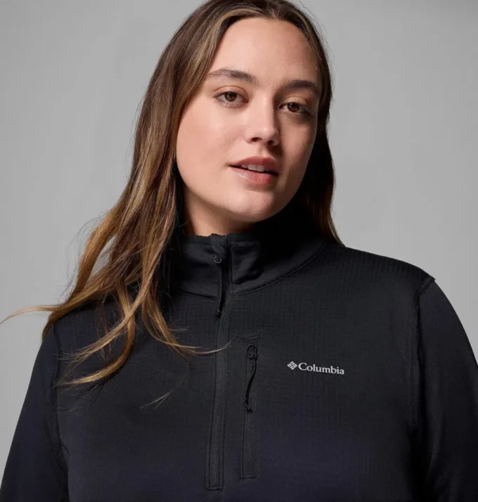 Jacheta cu fermoar pe jumătate din fleece Essential Hike™ Grid pentru femei – Mărime mare Jacheta cu fermoar pe jumătate din fleece Essential Hike™ Grid pentru femei – Mărime mare
