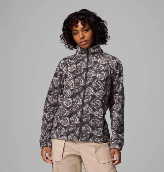Jacheta din fleece cu fermoar integral și imprimeu Benton Springs™ pentru femei