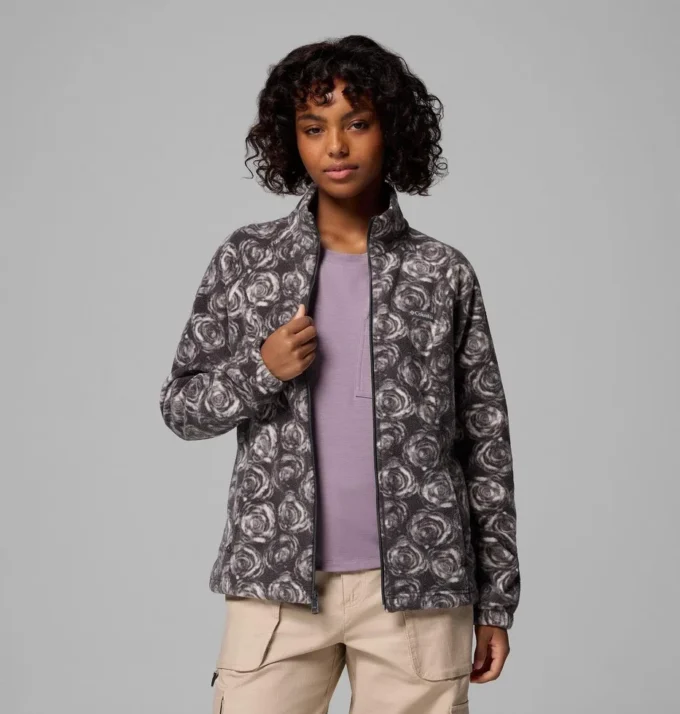 Jacheta din fleece cu fermoar integral și imprimeu Benton Springs™ pentru femei