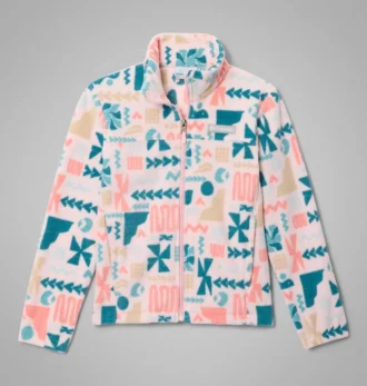 Jacheta din fleece cu fermoar integral și imprimeu Castle Dale™ pentru fete