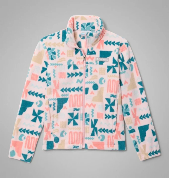 Jacheta din fleece cu fermoar integral și imprimeu Castle Dale™ pentru fete