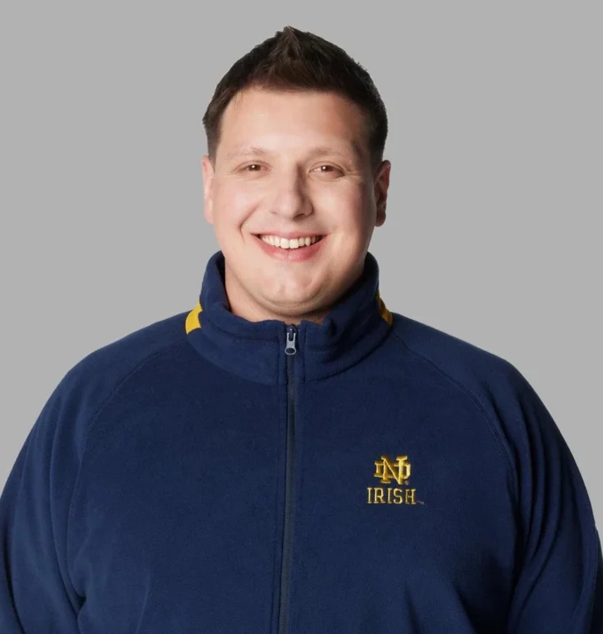 Jacheta din fleece pentru bărbați Collegiate Flanker™ IV – Mărime mare – Notre Dame
