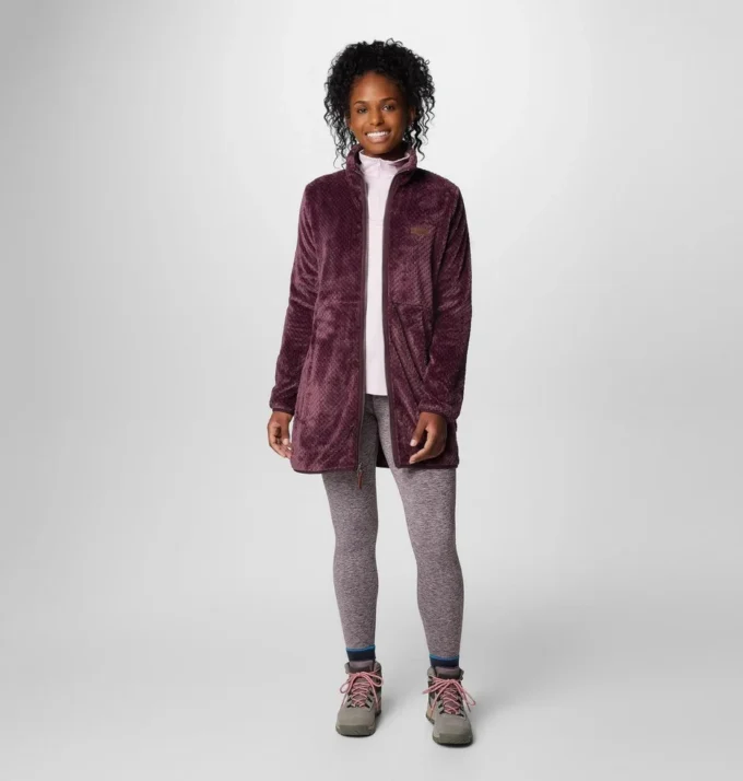 Jacheta lungă din fleece cu fermoar complet pentru femei Fire Side™