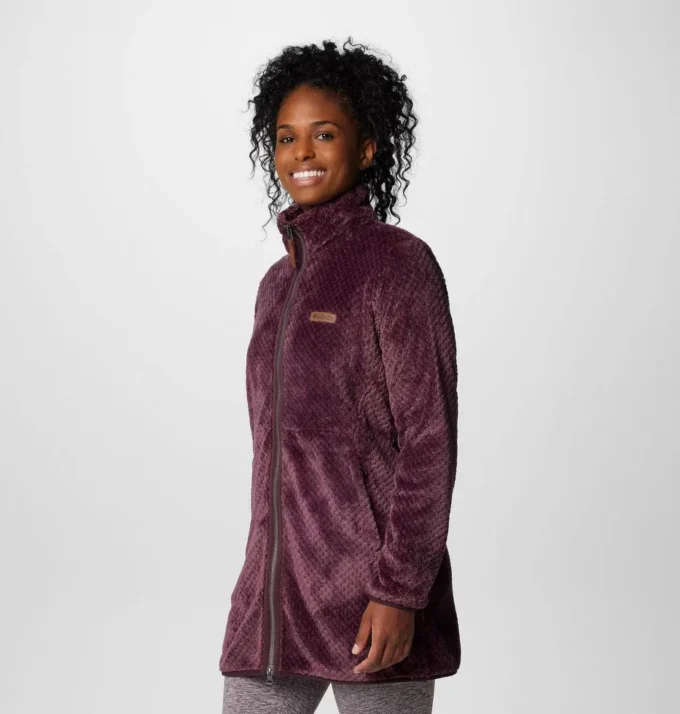 Jacheta lungă din fleece cu fermoar complet pentru femei Fire Side™