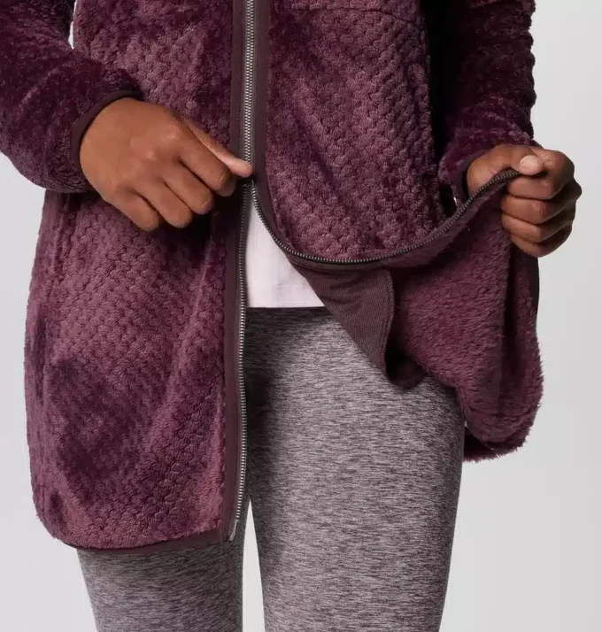 Jacheta lungă din fleece cu fermoar complet pentru femei Fire Side™