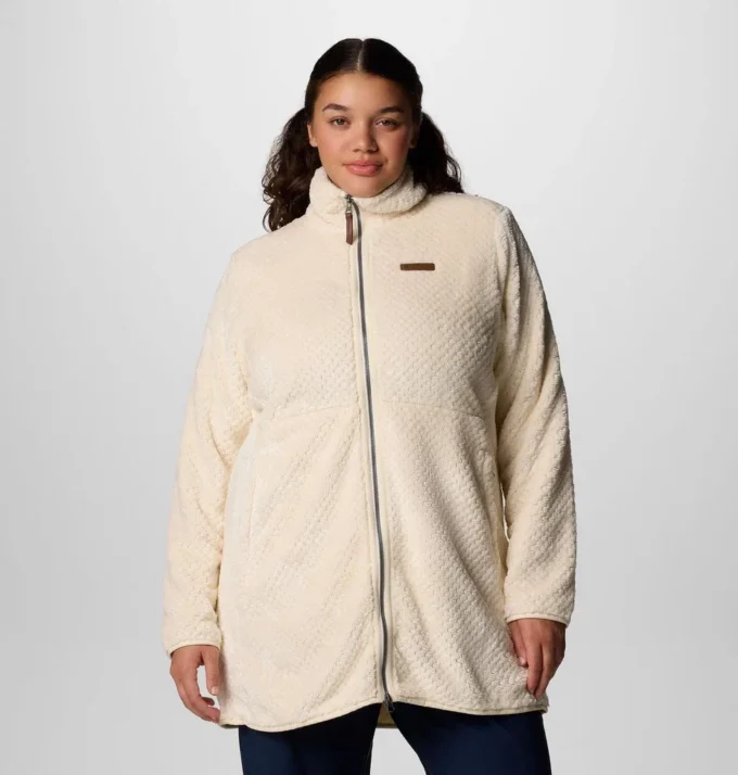 Jacheta lungă din fleece cu fermoar integral pentru femei Fire Side™ – Mărime mare