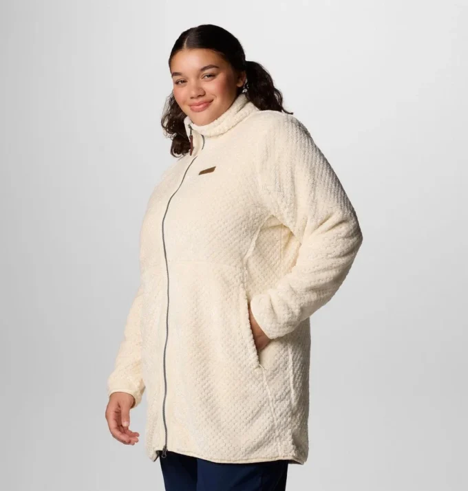 Jacheta lungă din fleece cu fermoar integral pentru femei Fire Side™ – Mărime mare