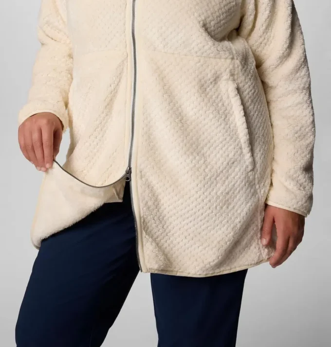 Jacheta lungă din fleece cu fermoar integral pentru femei Fire Side™ – Mărime mare