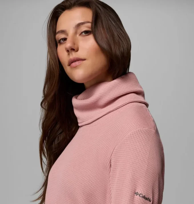 Pulover cu guler înalt Holly Hideaway™ Waffle pentru femei
