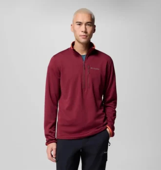 Pulover cu jumătate de fermoar din fleece Men Essential Hike™ Grid