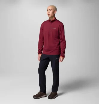 Pulover cu jumătate de fermoar din fleece Men Essential Hike™ Grid