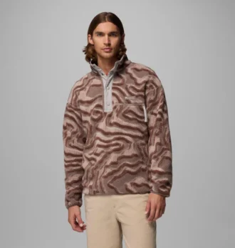 Pulover din fleece cu imprimeu și jumătate de nasturi Helvetia™ II pentru bărbați