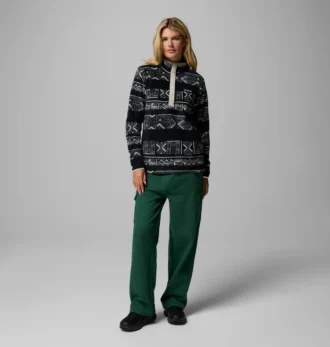 Pulover din fleece cu jumătate de nasturi și imprimeu Benton Springs™ pentru femei