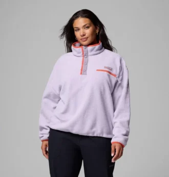 Pulover scurt din fleece cu jumătate de nasturi Helvetia™ II pentru femei – Mărime mare