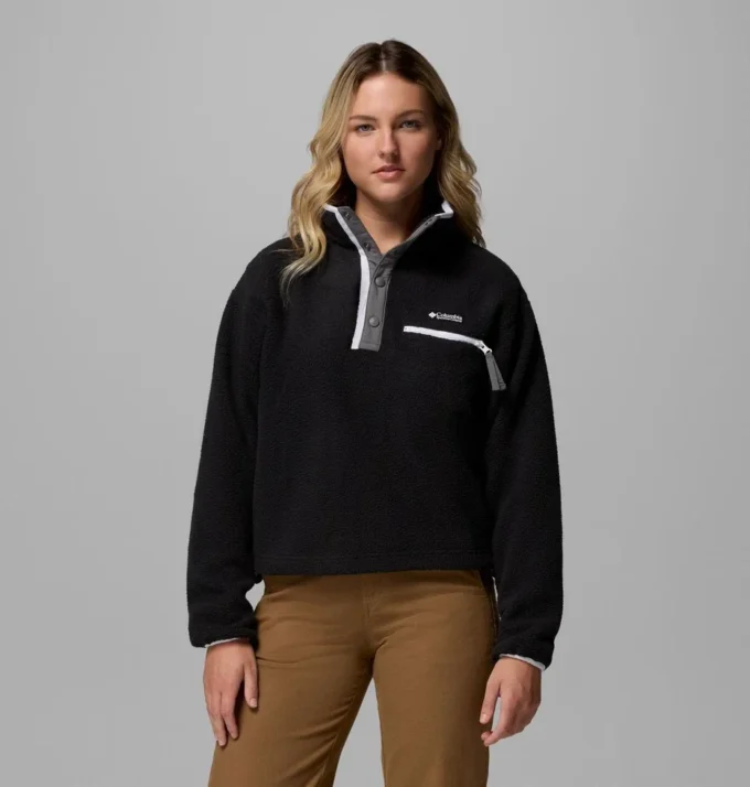 Pulover scurt din fleece cu jumătate de nasturi pentru femei Helvetia™ II