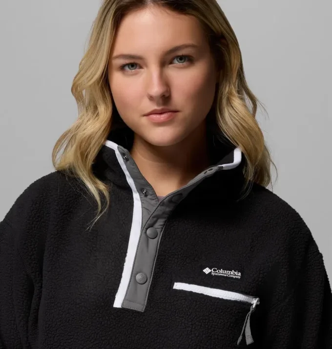 Pulover scurt din fleece cu jumătate de nasturi pentru femei Helvetia™ II