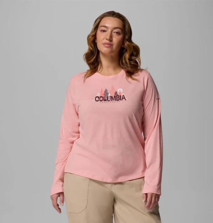 Tricou cu mâneci lungi și imprimeu grafic Ruby Springs™ pentru femei – Mărime mare