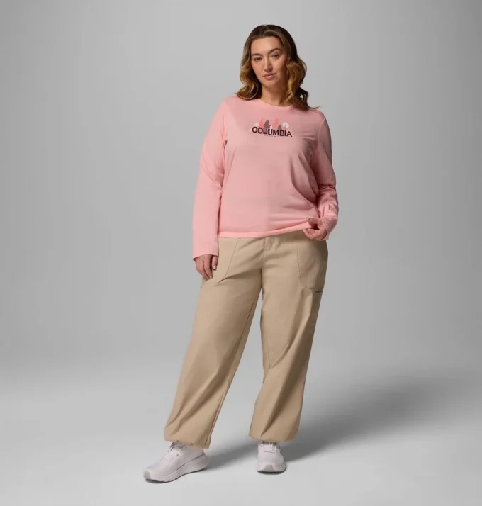 Tricou cu mâneci lungi și imprimeu grafic Ruby Springs™ pentru femei – Mărime mare