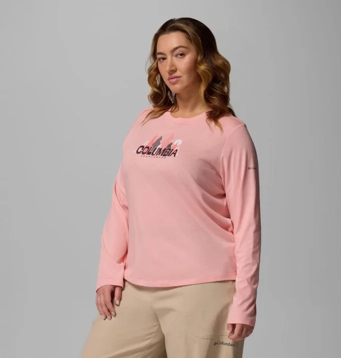 Tricou cu mâneci lungi și imprimeu grafic Ruby Springs™ pentru femei – Mărime mare