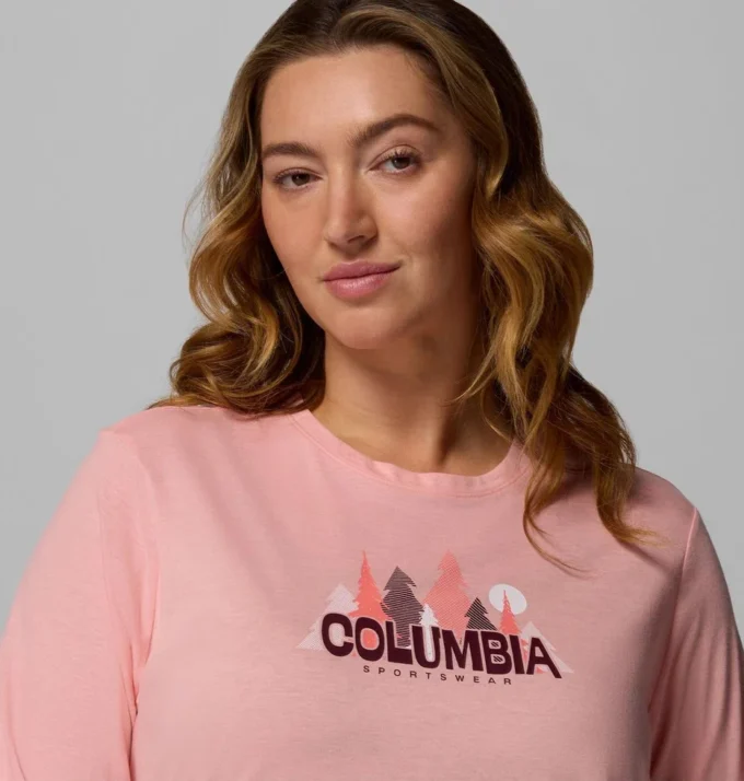 Tricou cu mâneci lungi și imprimeu grafic Ruby Springs™ pentru femei – Mărime mare