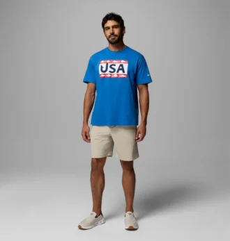 Tricou pentru bărbați PFG™ Silver Bank Americana Hook Flag
